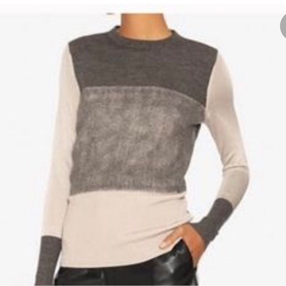 NWT Rag and Bone Marissa sweater pullover grey tan cream colorblock XXS $295 XS